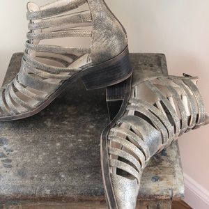 Metallic cutout booties